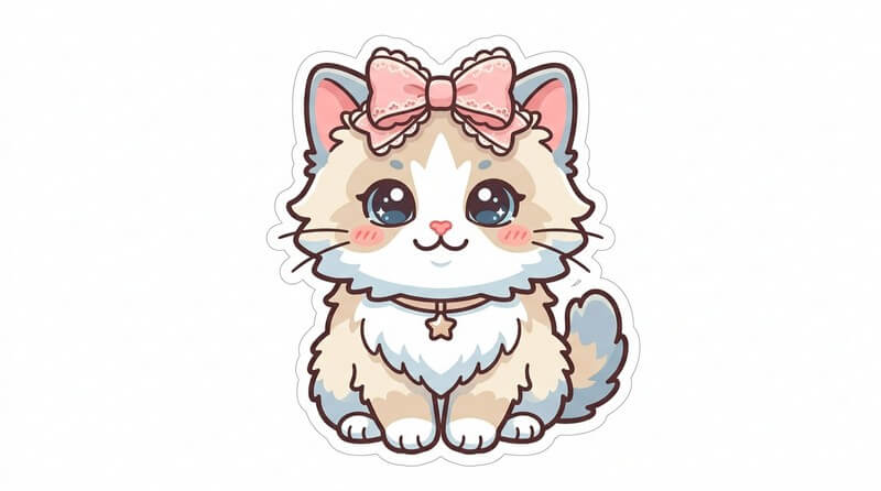 AI-generated highly saturated energetic kitten vector sticker